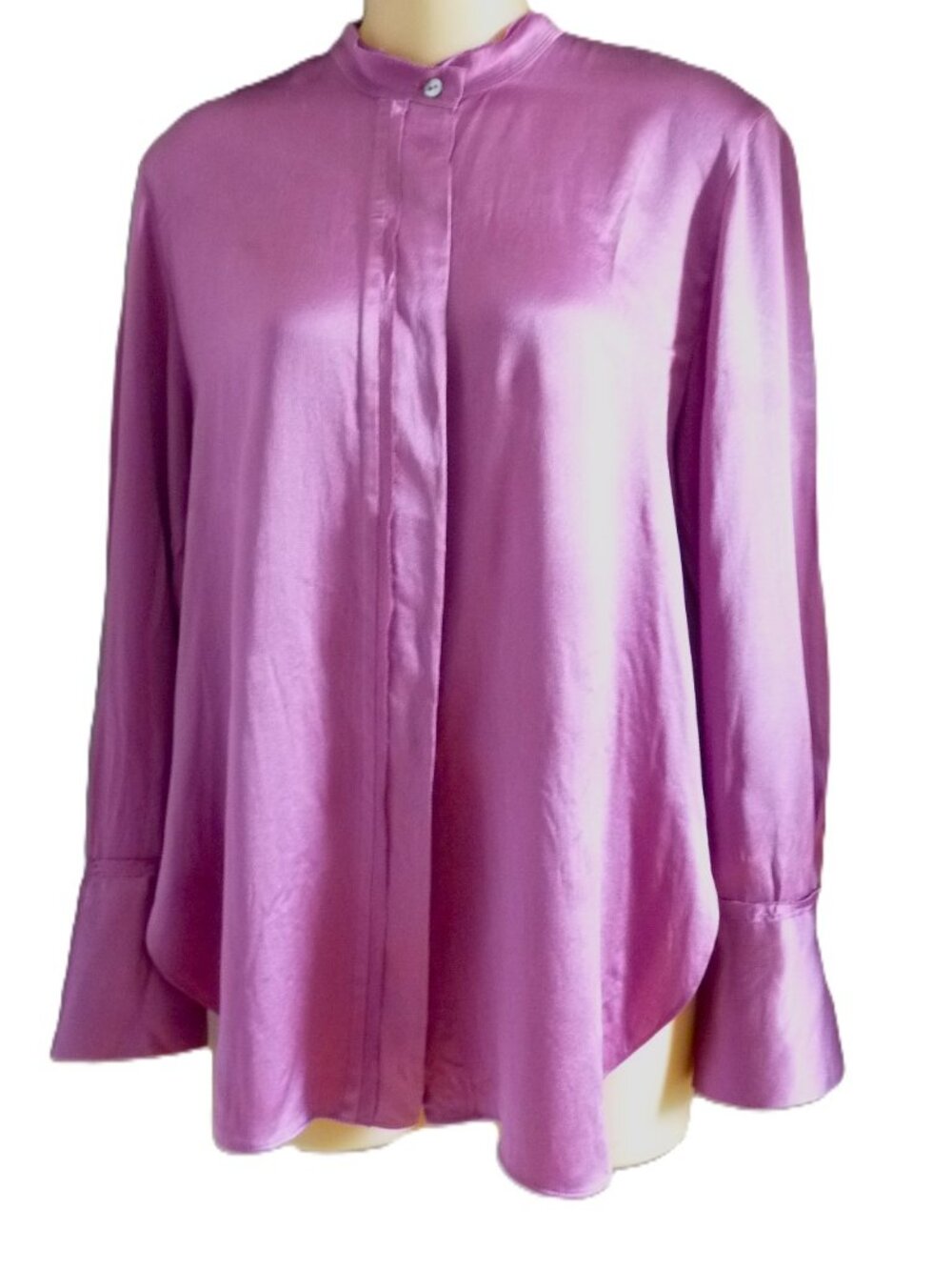 Vince satin purple silk blouse shirt S/P